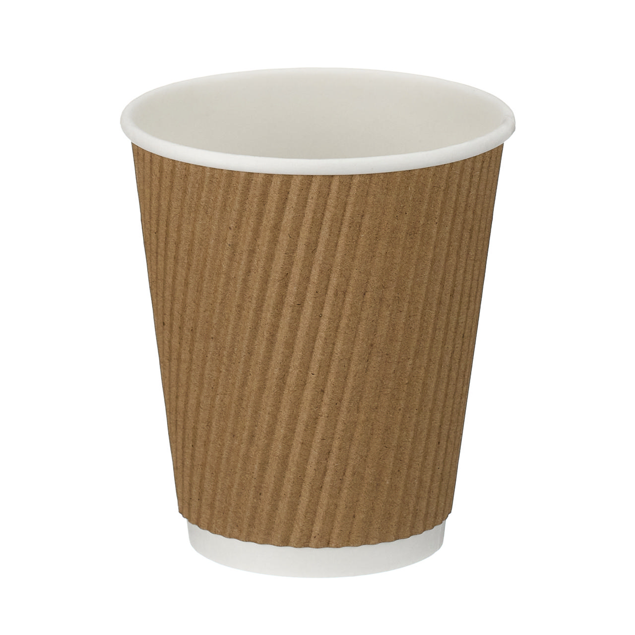 12oz Squat Kraft Ripple Wall Hot Cup (PE Lined)