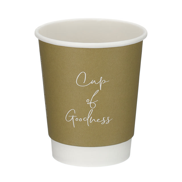 8oz Oatmeal Double Wall Hot Cup (PE Lined)