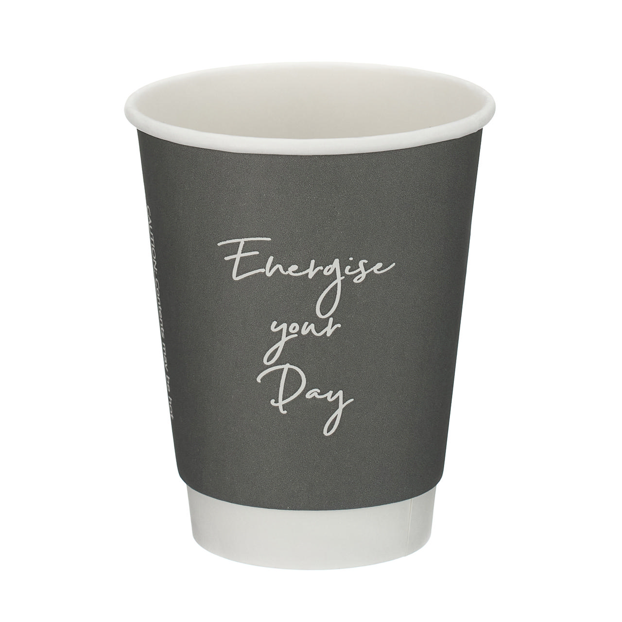 12oz Grey Double Wall Hot Cup (PE Lined)