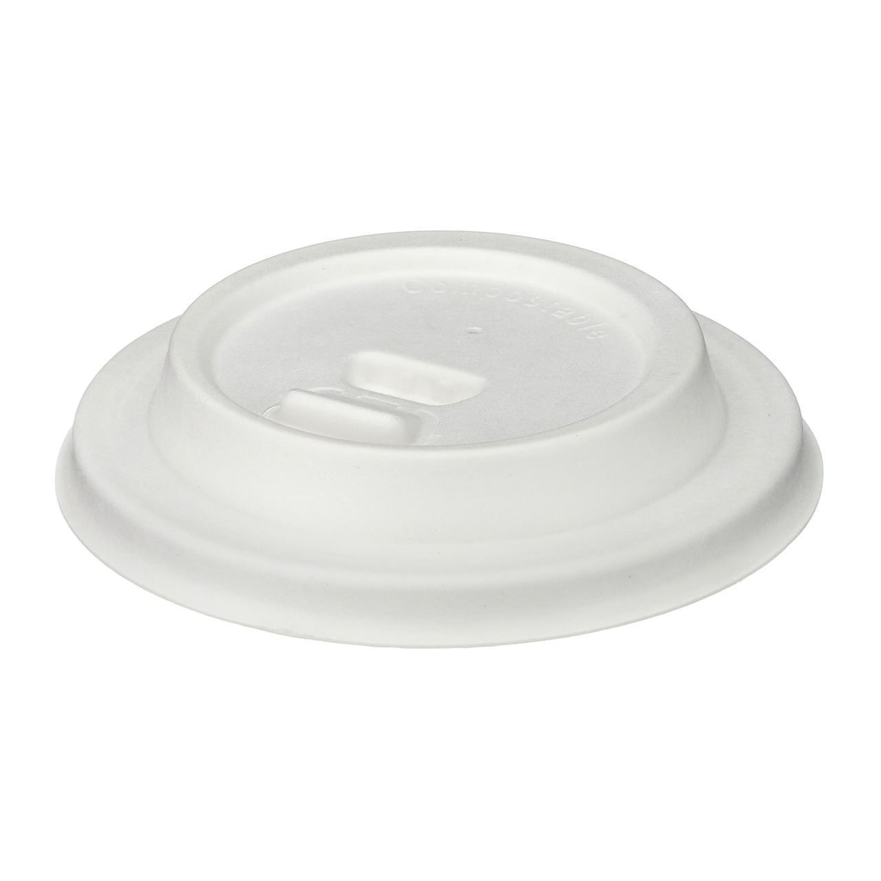 12/16oz White Moulded Fibre Lift & Lock Hot Cup Lid