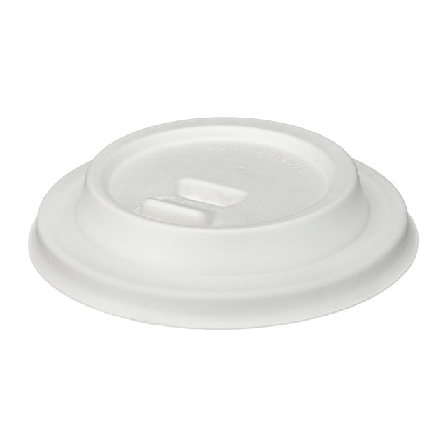12/16oz White Moulded Fibre Lift & Lock Hot Cup Lid