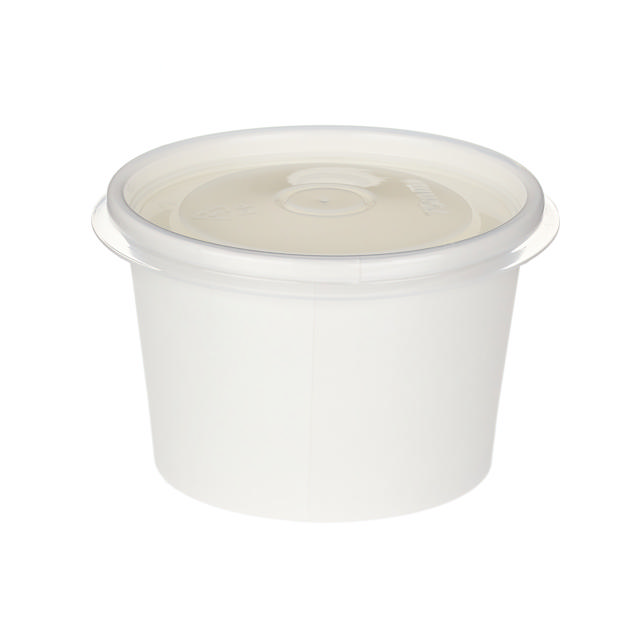 4oz White Paper Takeaway Portion Pot (PP lined) / Clear PP Lid