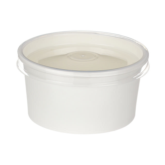 7oz White Paper Takeaway Portion Pots (PP lined) & PP Lids