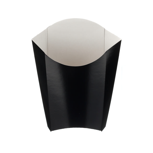 Large Black Folded Board Chip Scoop