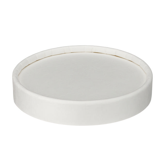 6oz White Ice Cream Tub Lid (PE Lined)