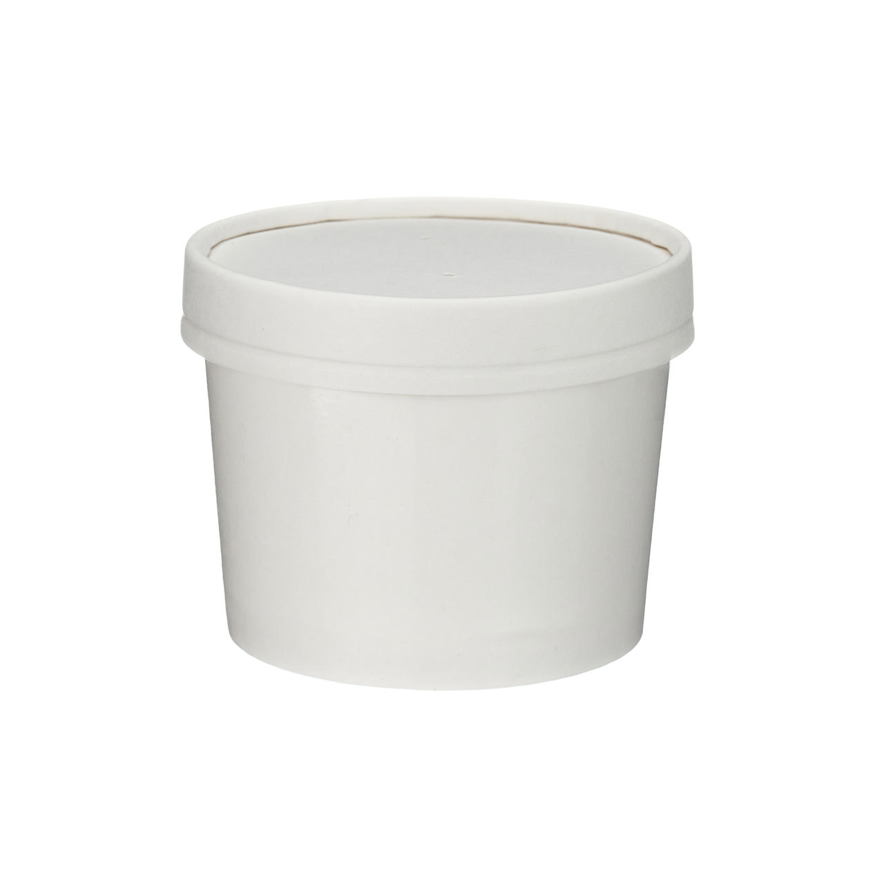 8oz White Premium Soup Pot / White Paper Lid (PP lined) 