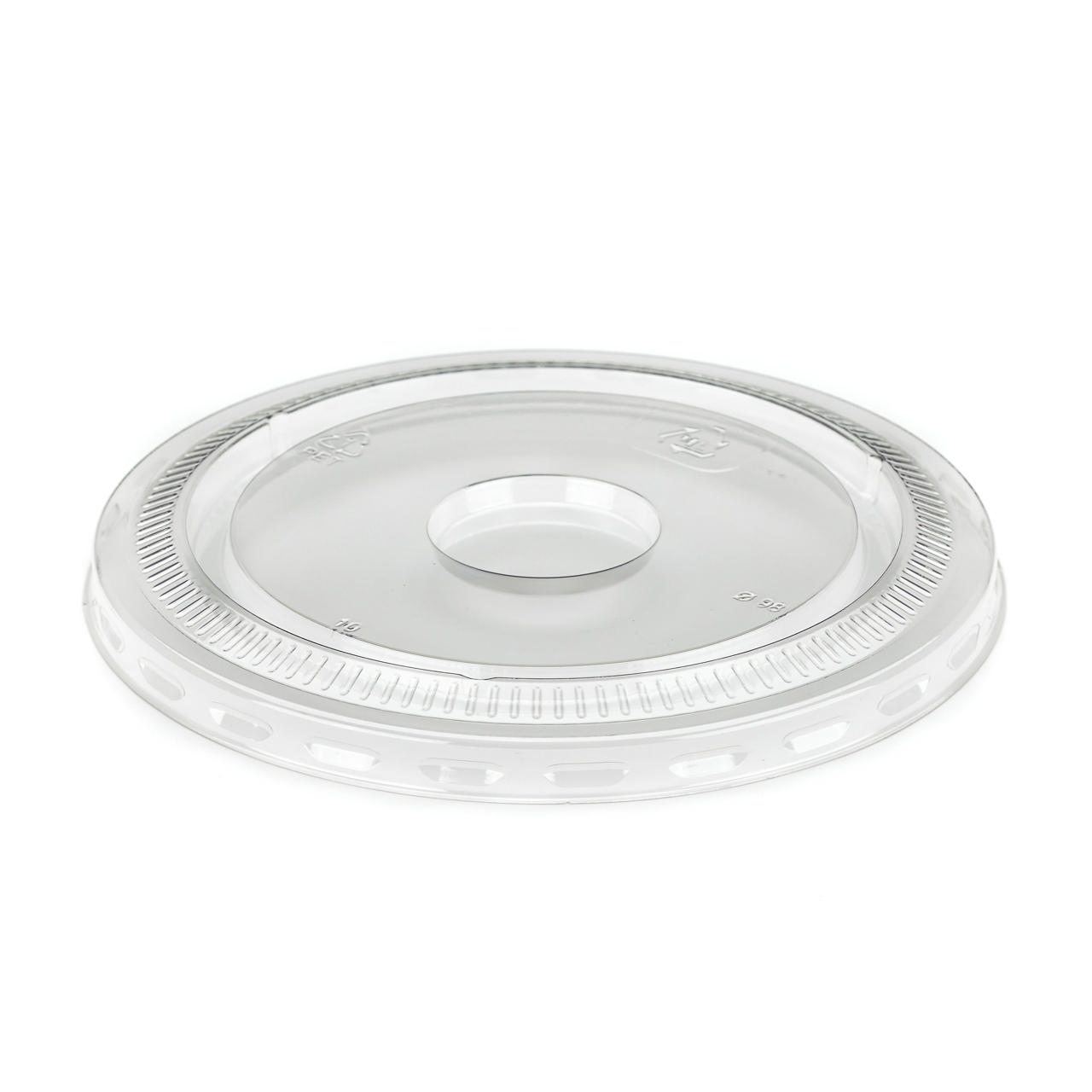 16oz Clear rPET Flat Cold Cup Lid No Hole