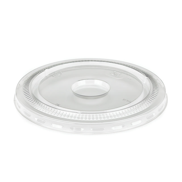 16oz Clear rPET Flat Cold Cup Lid No Hole