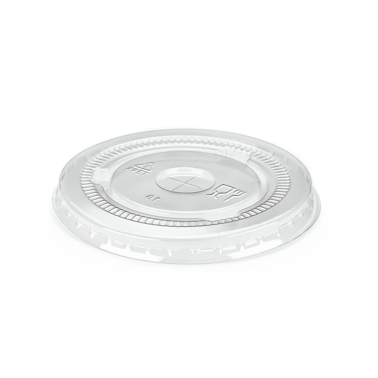 9oz Clear rPET Flat Paper Cold Cup Lid With Straw Slot 
